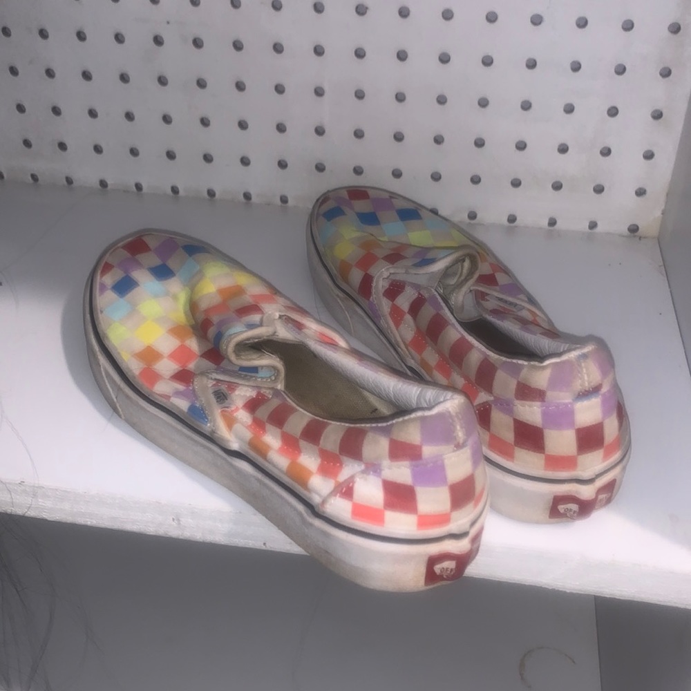 Worn checkered vans